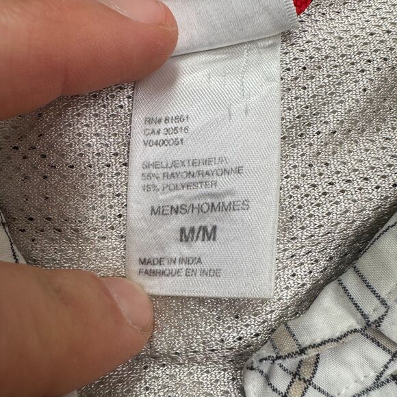 The North Face Y2K Button Down Shirt Mens Medium White Brown Plaid Short Sleeve - Picture 7 of 11